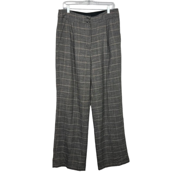 Express High Rise Plaid Metallic Trouser Dress Pants Size 12R - Picture 1 of 15